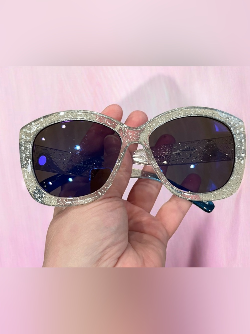Disney girls’ Elsa Follow yoSilver Glitter Oversized Sunglasses with Dark Lenses